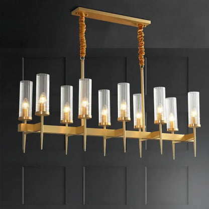 gold plated nordic living room chandelier with glass shades