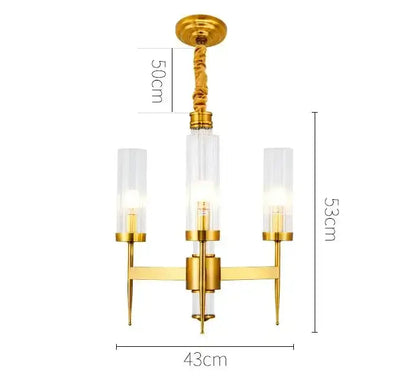 gold plated nordic living room chandelier with glass shades