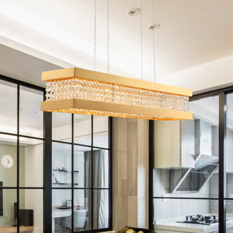 Contemporary gold crystal pendant light – dining room 110v-120v lamp