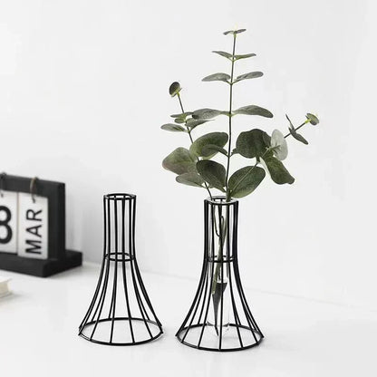 DecorBites™ "Gold Vase with Metal Flowers - Modern Desk Decoration"