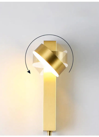 Minimalist black & brushed brass wall lamps bedroom dimmer switch