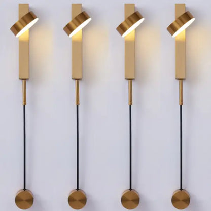 Minimalist black & brushed brass wall lamps bedroom dimmer switch