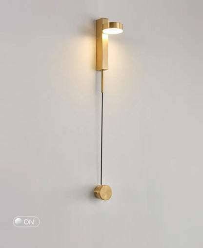 Minimalist black & brushed brass wall lamps bedroom dimmer switch