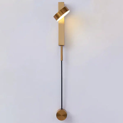 Minimalist black & brushed brass wall lamps bedroom dimmer switch