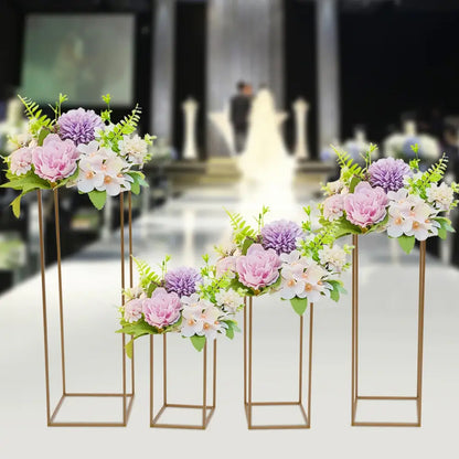 Modern geometric gold wedding flower vase stand wedding decor