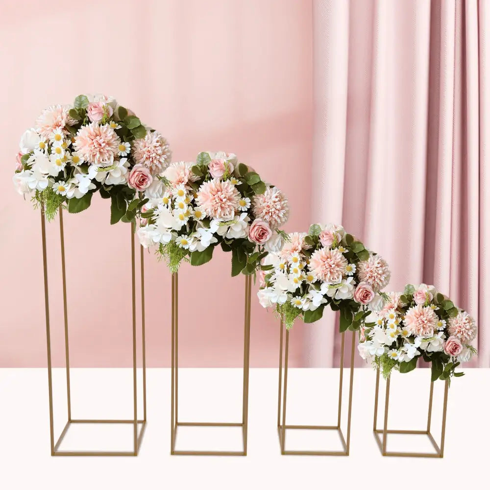 Modern geometric gold wedding flower vase stand wedding decor
