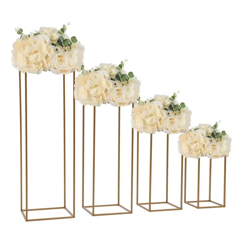 Modern geometric gold wedding flower vase stand wedding decor