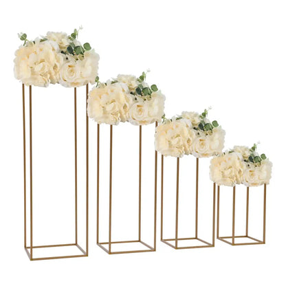 Modern geometric gold wedding flower vase stand wedding decor