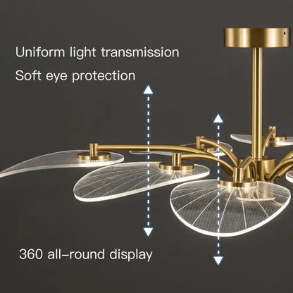 golden art peacock led chandelier living room light