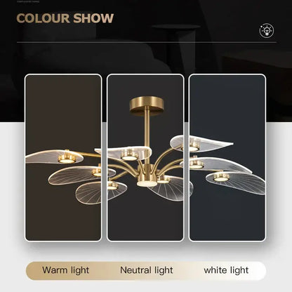 golden art peacock led chandelier living room light
