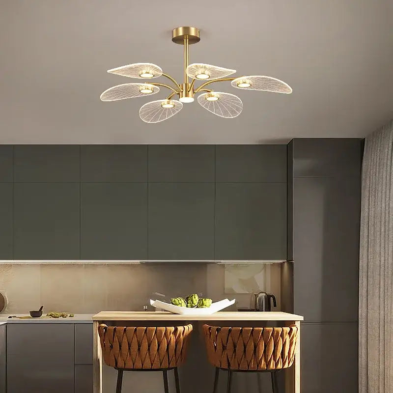 golden art peacock led chandelier living room light