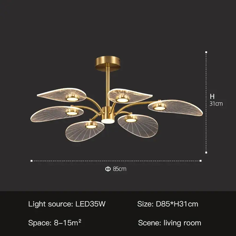 golden art peacock led chandelier living room light