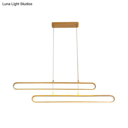Modern golden elliptical island pendant light kitchen fixture width