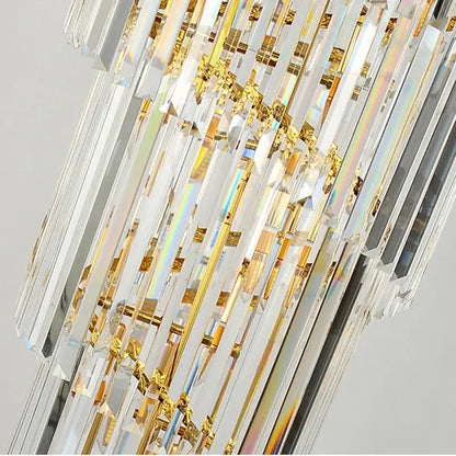 golden luxury hotel lobby crystal staircase chandelier