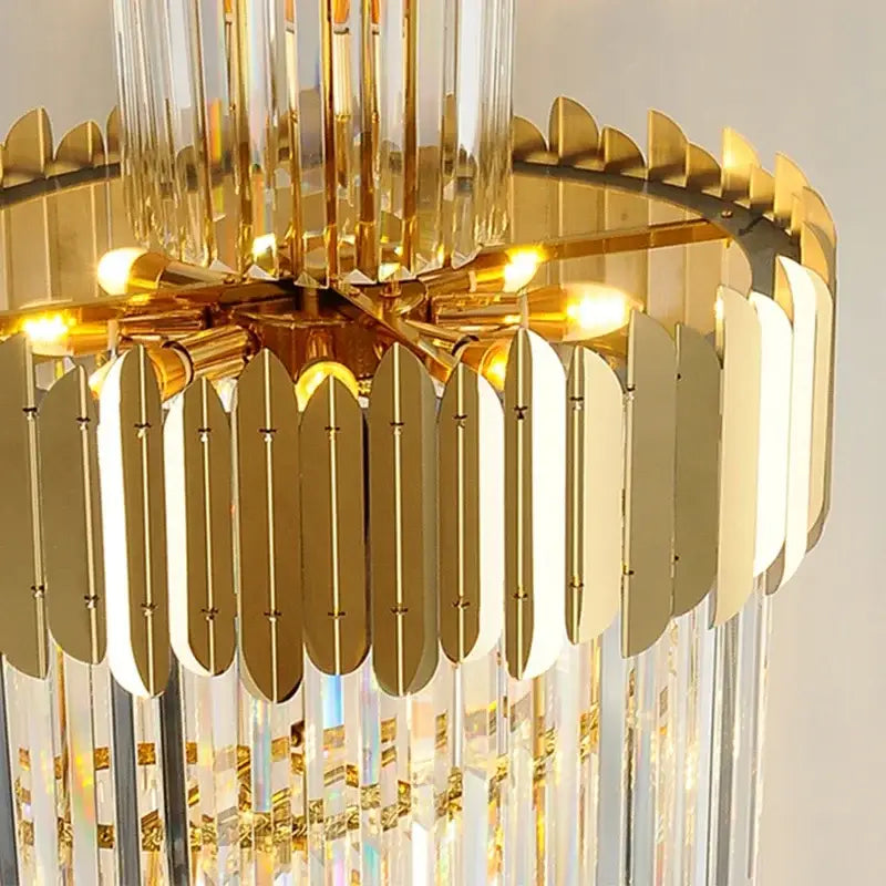 golden luxury hotel lobby crystal staircase chandelier