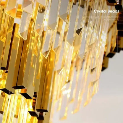 golden luxury led crystal chandelier living room light
