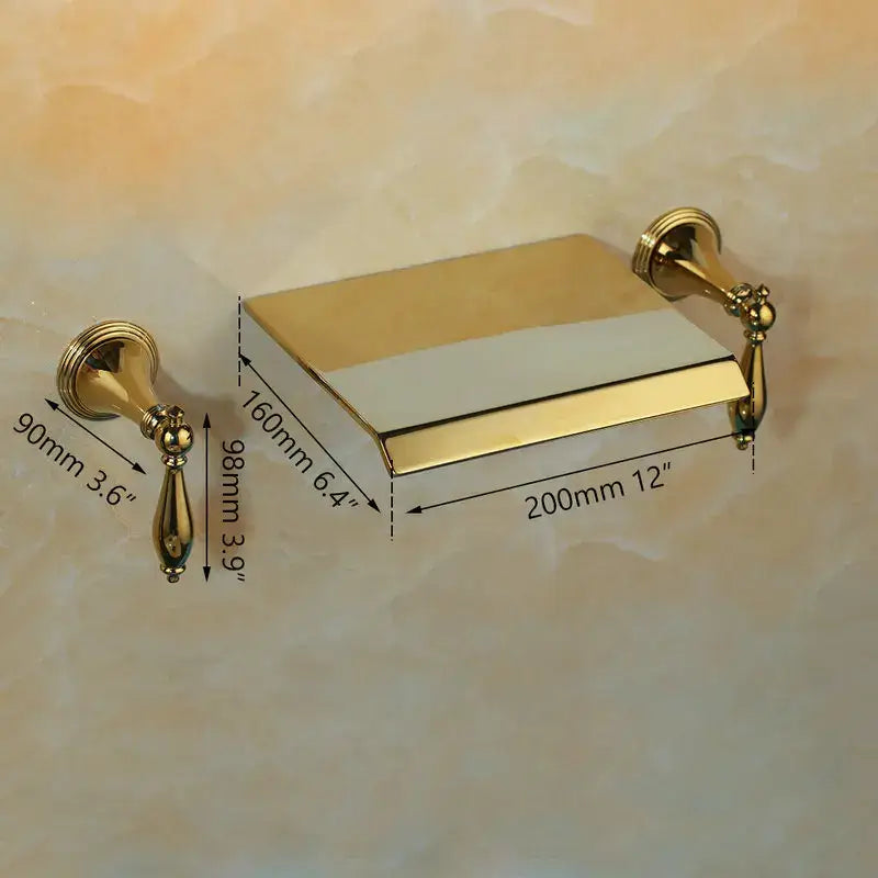 golden plated ornate tray toilet paper holder bathroom