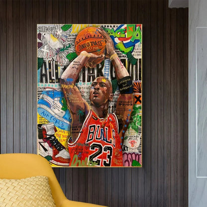 DecorBites™ Graffiti Basketball Celebrities Wall Art Print