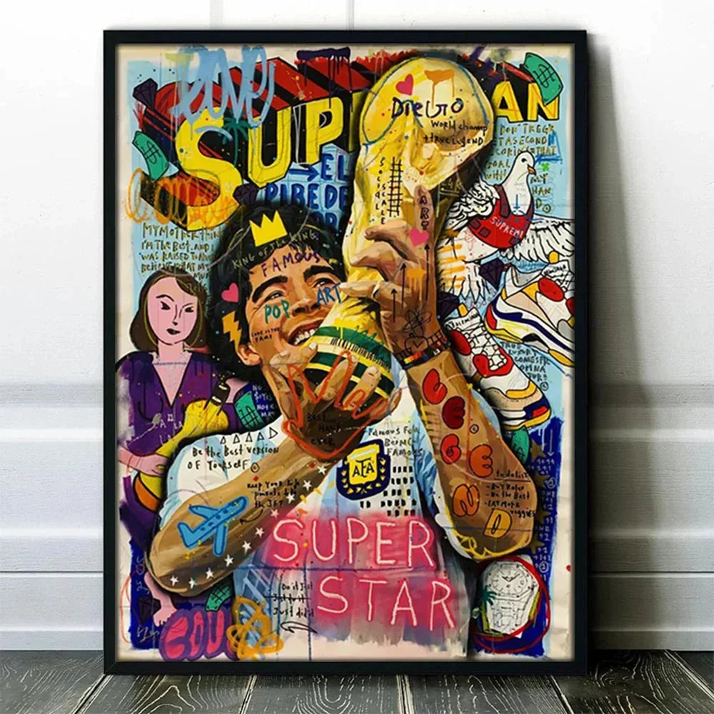 DecorBites™ Graffiti Basketball Celebrities Wall Art Print