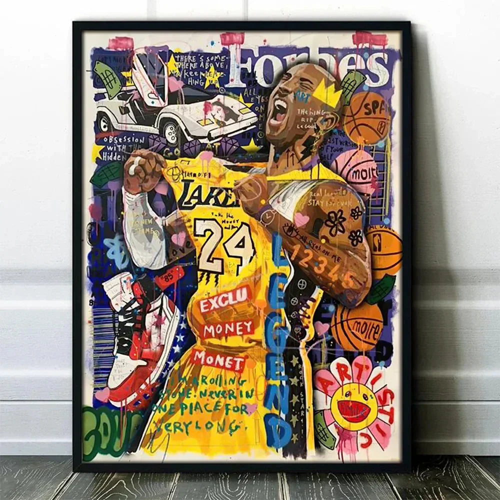 DecorBites™ Graffiti Basketball Celebrities Wall Art Print