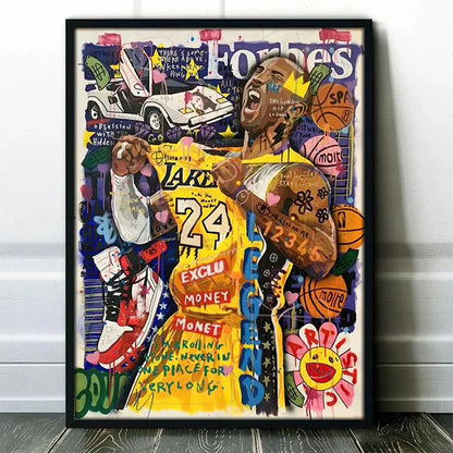 DecorBites™ Graffiti Basketball Celebrities Wall Art Print