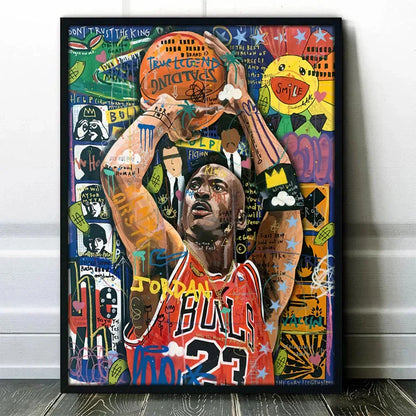 DecorBites™ Graffiti Basketball Celebrities Wall Art Print