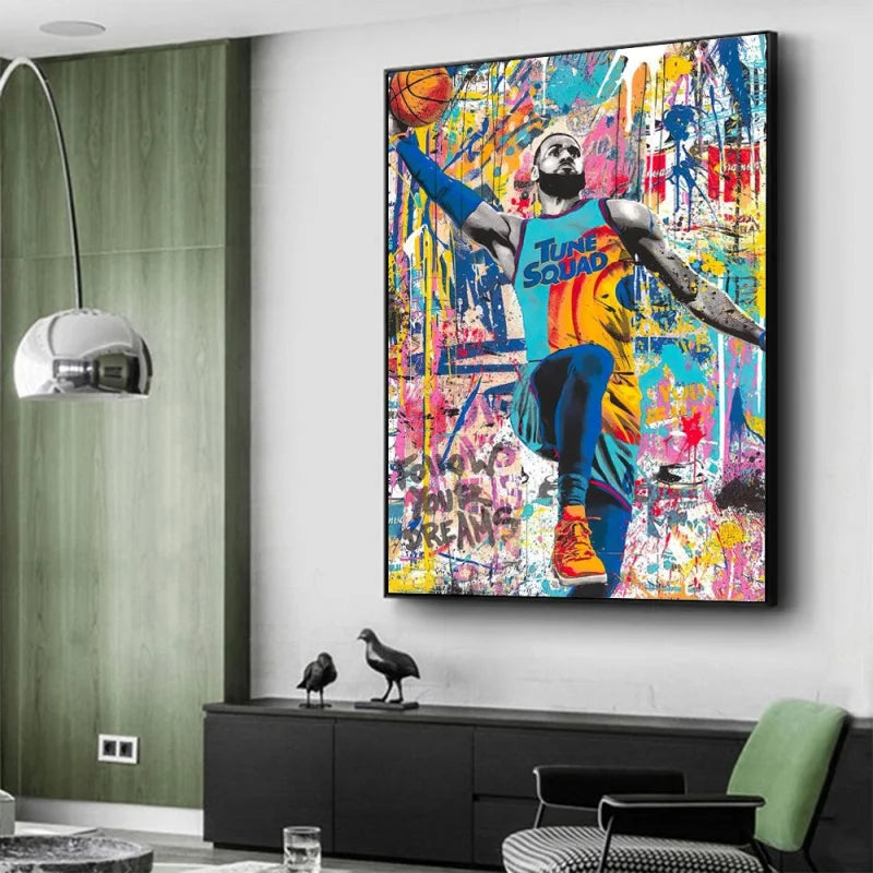 DecorBites™ Graffiti Basketball Celebrities Wall Art Print