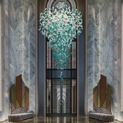 Modern turquoise green crystal stone chandelier dining room light