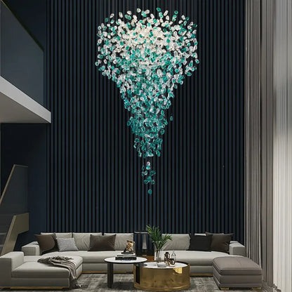 Modern turquoise green crystal stone chandelier dining room light