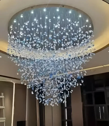 Modern turquoise green crystal stone chandelier dining room light