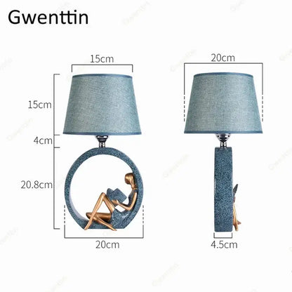 guitar girl table lamp for bedroom reading light