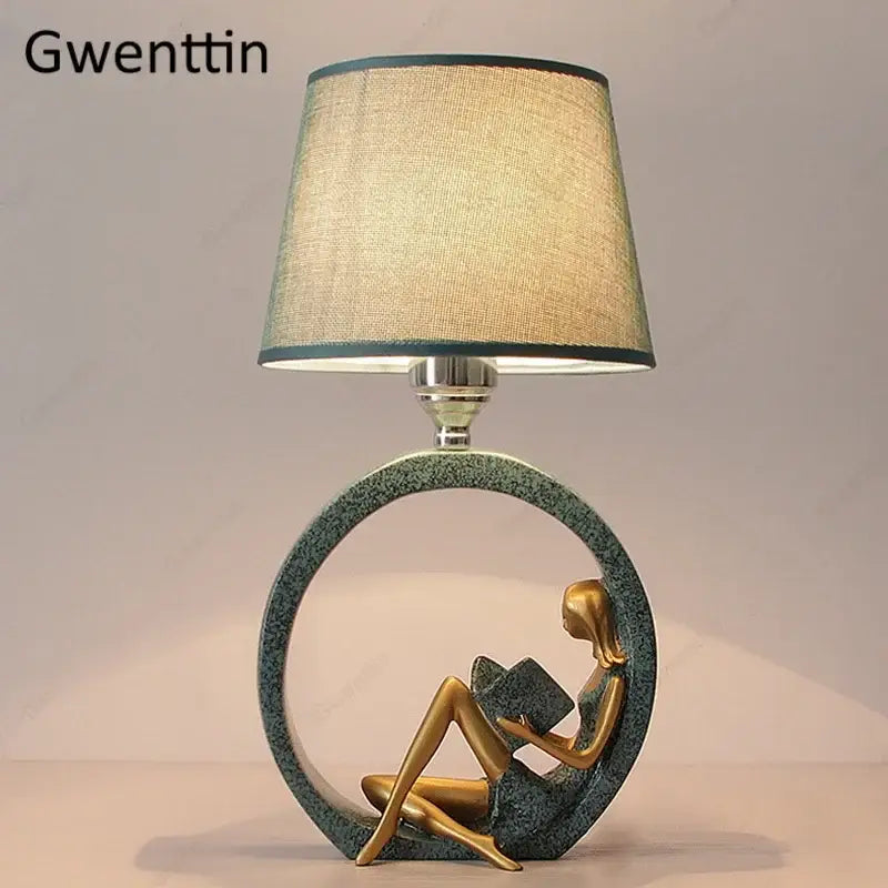 guitar girl table lamp for bedroom reading light