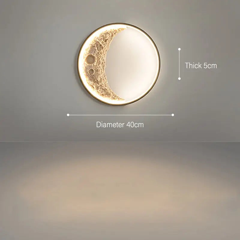 Modern beige textured crescent led wall lamp bedroom light