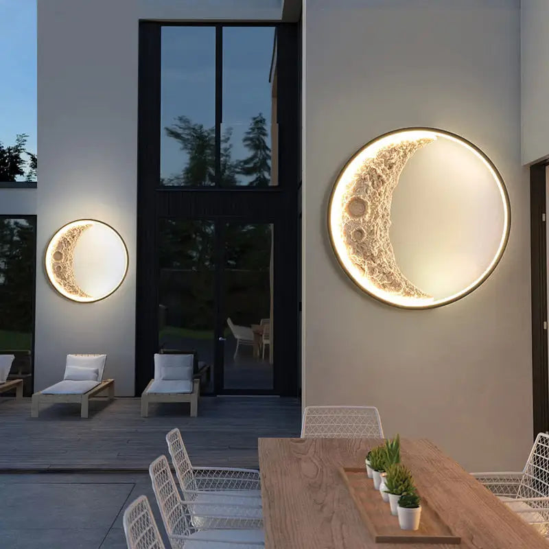 Modern beige textured crescent led wall lamp bedroom light