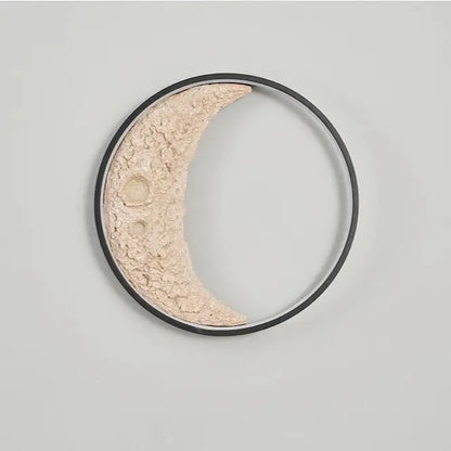 Modern beige textured crescent led wall lamp bedroom light