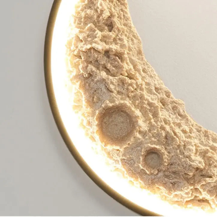 Modern beige textured crescent led wall lamp bedroom light