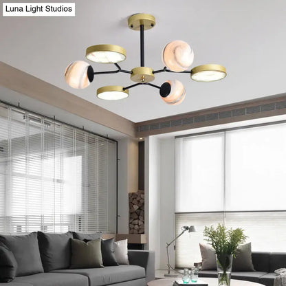 Modern hand blown glass gold chandelier – living room pendant light