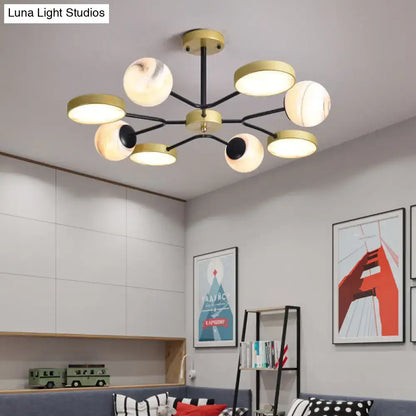 Modern hand blown glass gold chandelier – living room pendant light