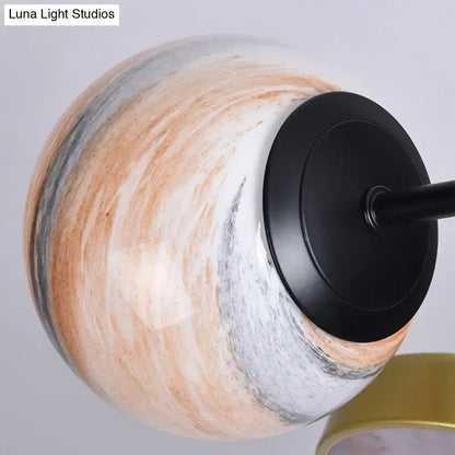 Modern hand blown glass gold chandelier – living room pendant light