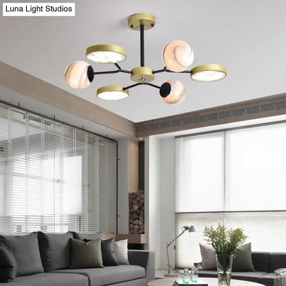 Modern hand blown glass gold chandelier – living room pendant light