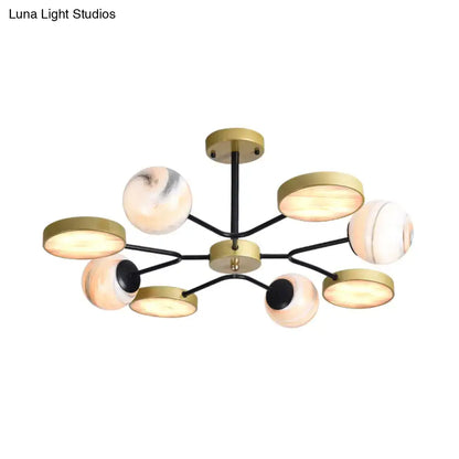 Modern hand blown glass gold chandelier – living room pendant light