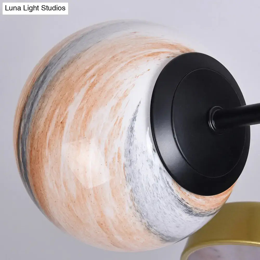 Modern hand blown glass gold chandelier – living room pendant light