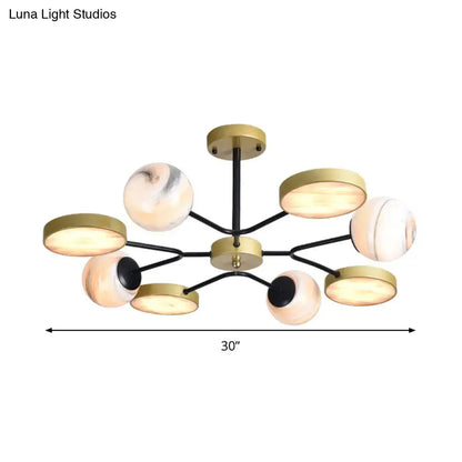 Modern hand blown glass gold chandelier – living room pendant light