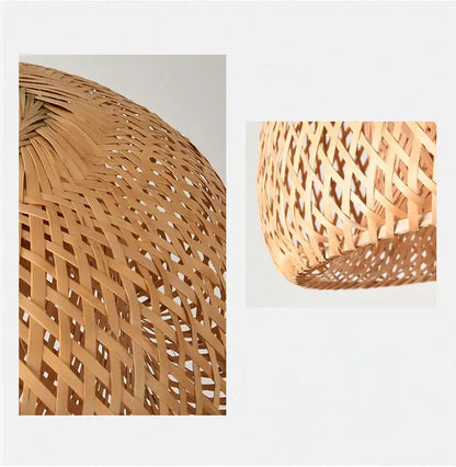 Hand knitted chinese style bamboo pendant light for dining room