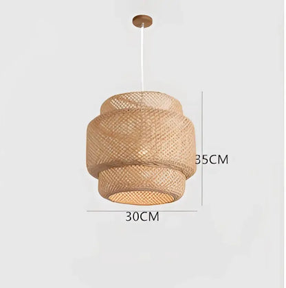 Hand knitted chinese style bamboo pendant light for dining room