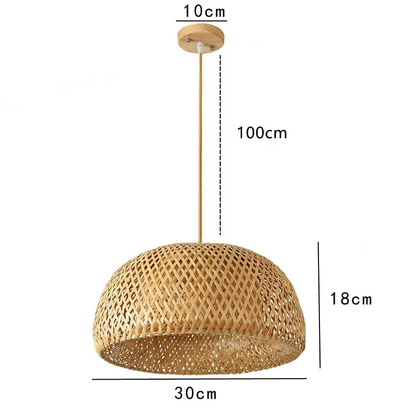 Hand knitted chinese style bamboo pendant light for dining room