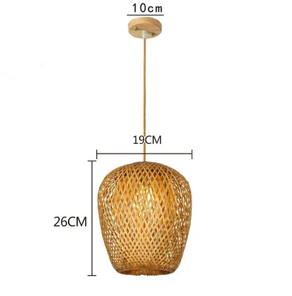 Hand knitted chinese style bamboo pendant light for dining room