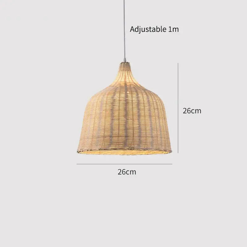 Hand knitted chinese style bamboo pendant light for dining room