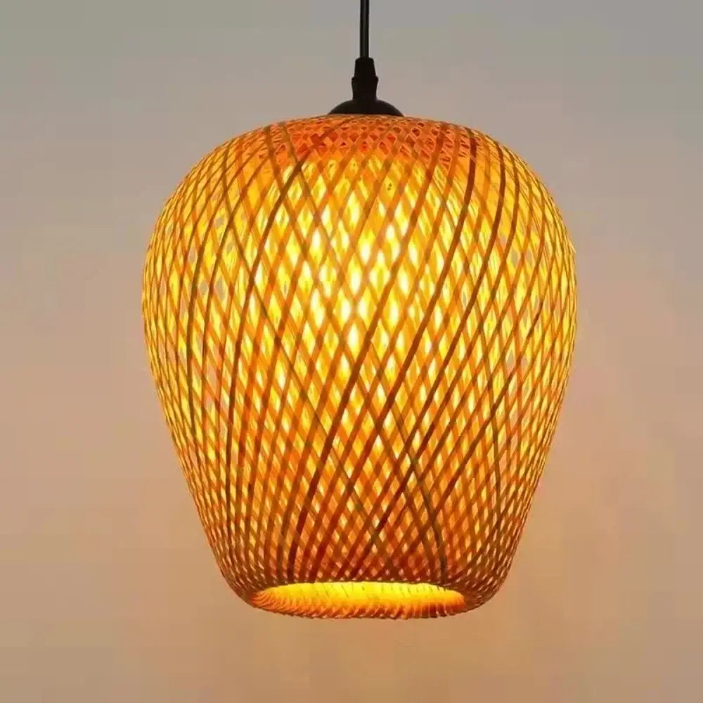 Hand knitted chinese style bamboo pendant light for dining room