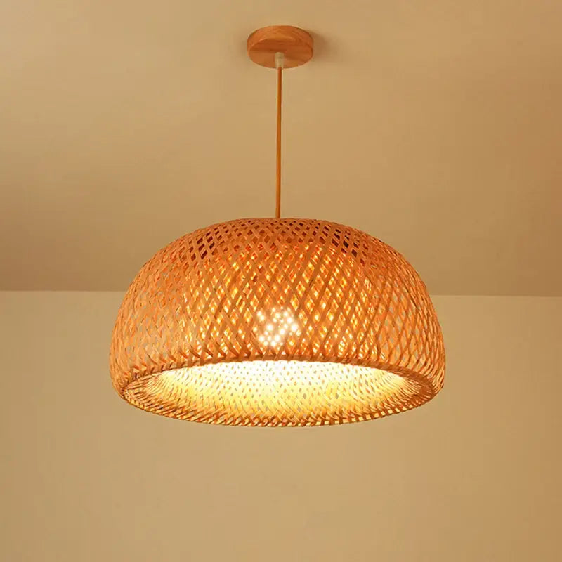 Hand knitted chinese style bamboo pendant light for dining room